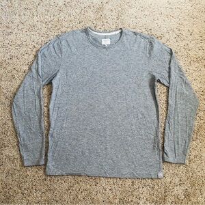 Rag & Bone Tee Shirt Long Sleeve Men's M Heathered Gray Cotton Stretch